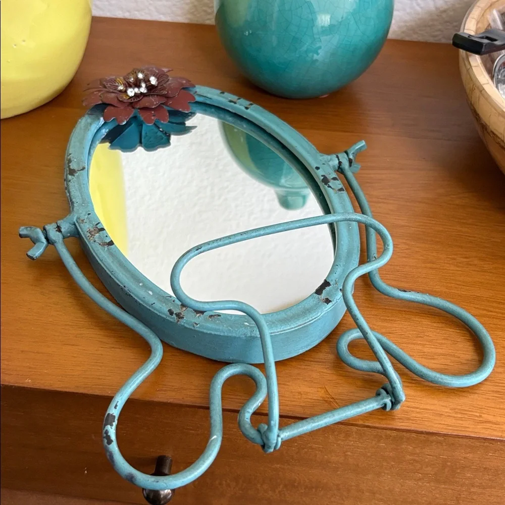 Turquoise Metal Wall Mirror Frame - Decorative Home Wall Decor